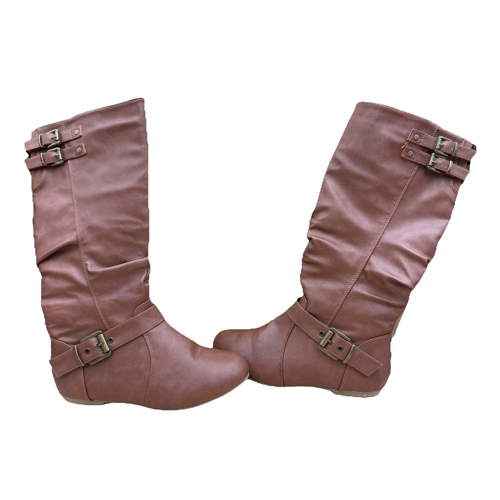 Woman's Knee-High Brown Boots Shoes Size 9 - Picture 2 of 5